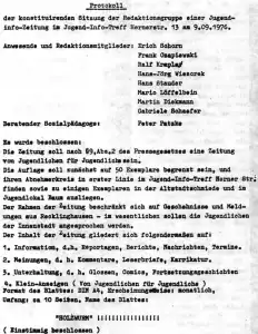 Holzwurm Gründungsprotokoll